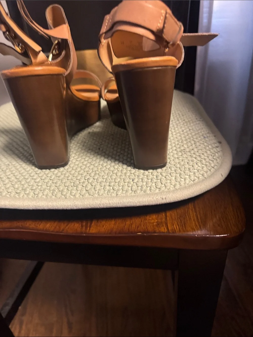 Franco Sarto Cognac Leather Strappy Ankle Sandals